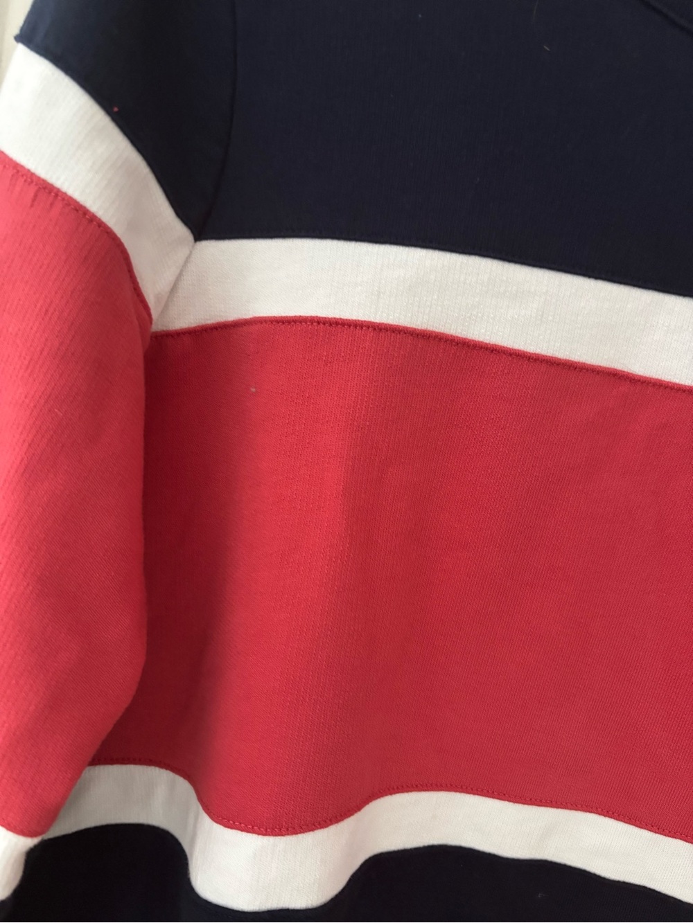 L.L.Bean Women’s Crewneck Pullover Sweatshirt M Striped Blue Red White Cotton - Picture 2 of 7